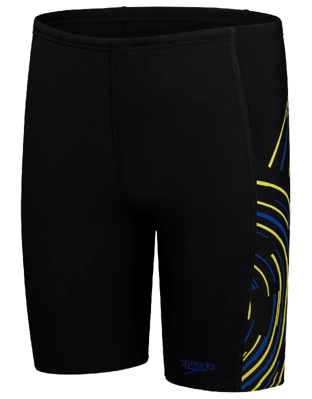 Boys Plastisol Placement Jammer - Black/Blue/Lemon Rugged Men's Outdoor 