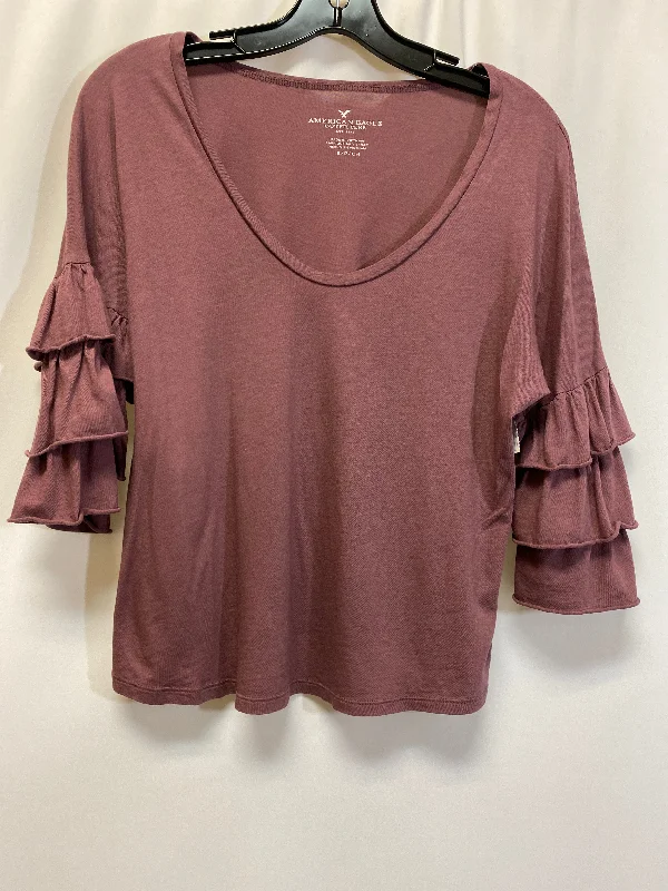 Mauve Top 3/4 Sleeve American Eagle, Size S Polished Men's Satin