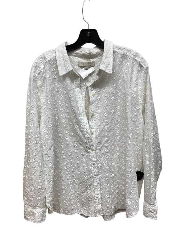 White Top Long Sleeve Loft, Size Xl Monochromatic All