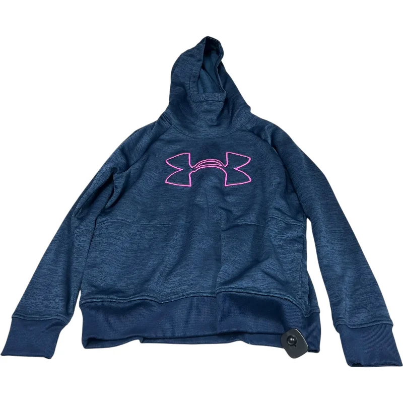 Athletic Sweatshirt Hoodie By Under Armour In Navy, Size: L Cozy Men's Winter