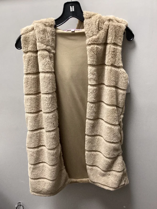 Vest Faux Fur & Sherpa By Cme In Tan, Size: Xs Laid