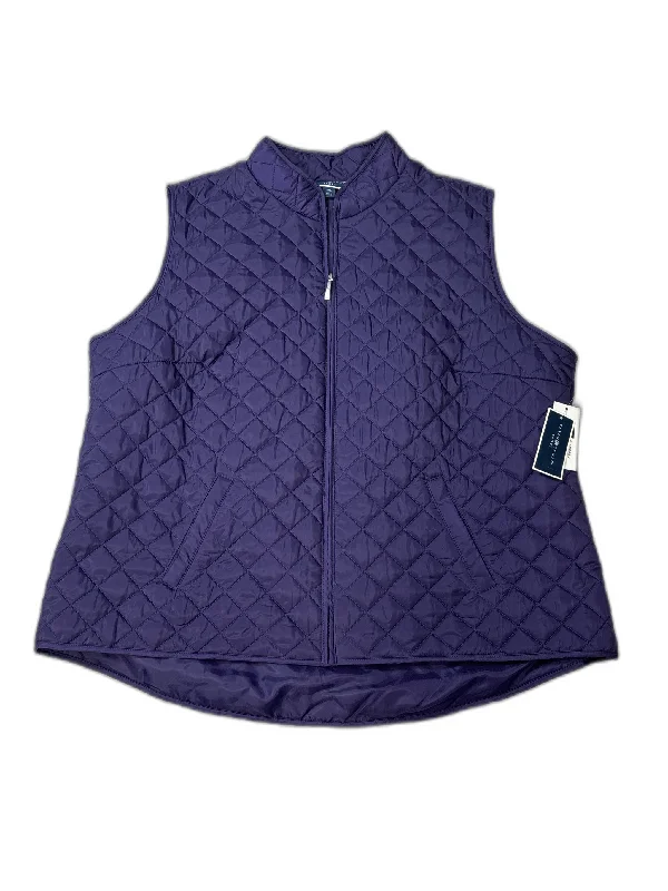 Vest Puffer & Quilted By Karen Scott In Purple, Size: Xxl Refined Men's Velvet