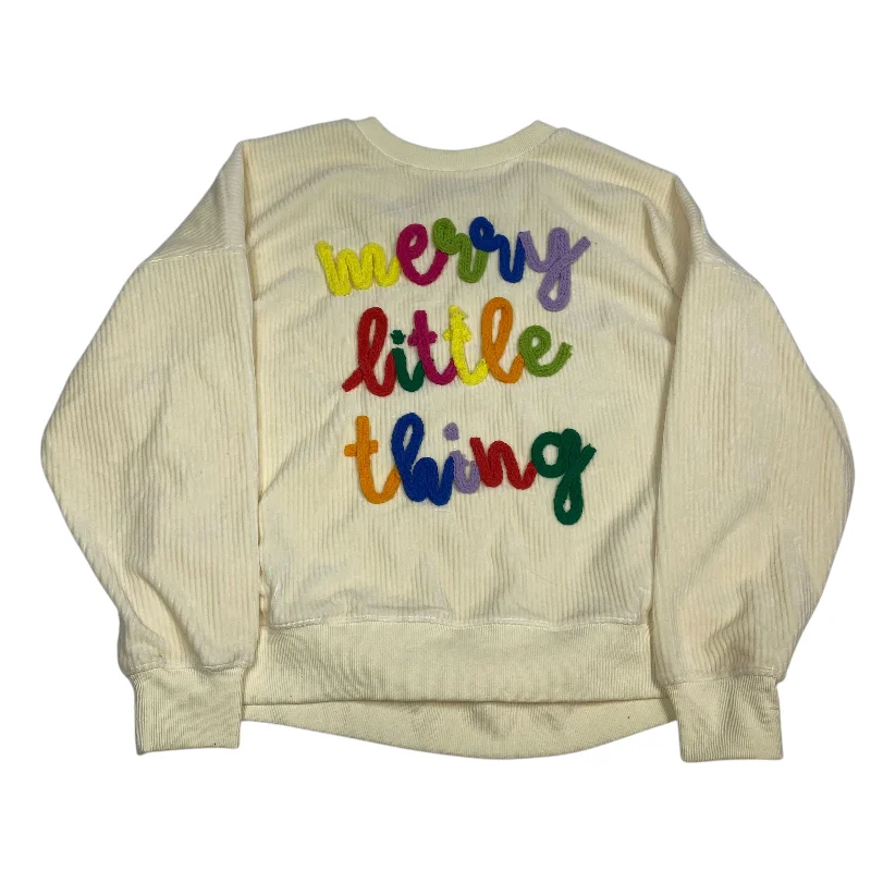 Sweatshirt Crewneck By Peach Love Cream California In Cream, Size: L Cozy Men's Sherpa