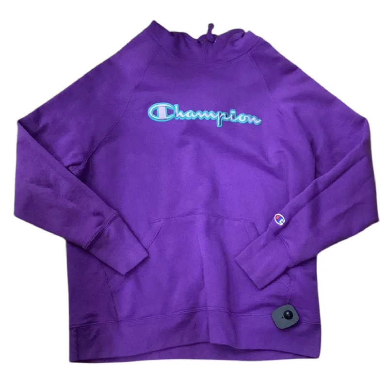Athletic Sweatshirt Hoodie By Champion In Purple, Size: L Vacation