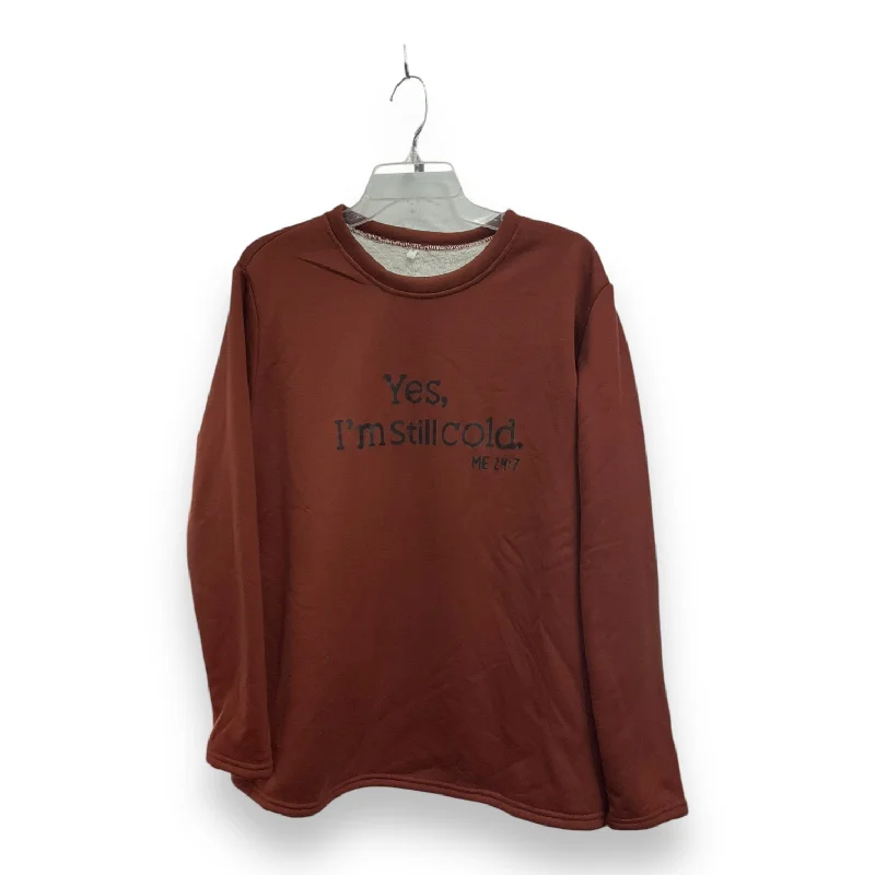 Sweatshirt Crewneck By Clothes Mentor In Brown, Size: L Trendy Men's Bucket