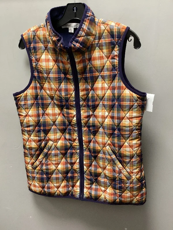 Vest Puffer & Quilted By Coldwater Creek In Blue & Orange, Size: Sp Cool Men's Distressed