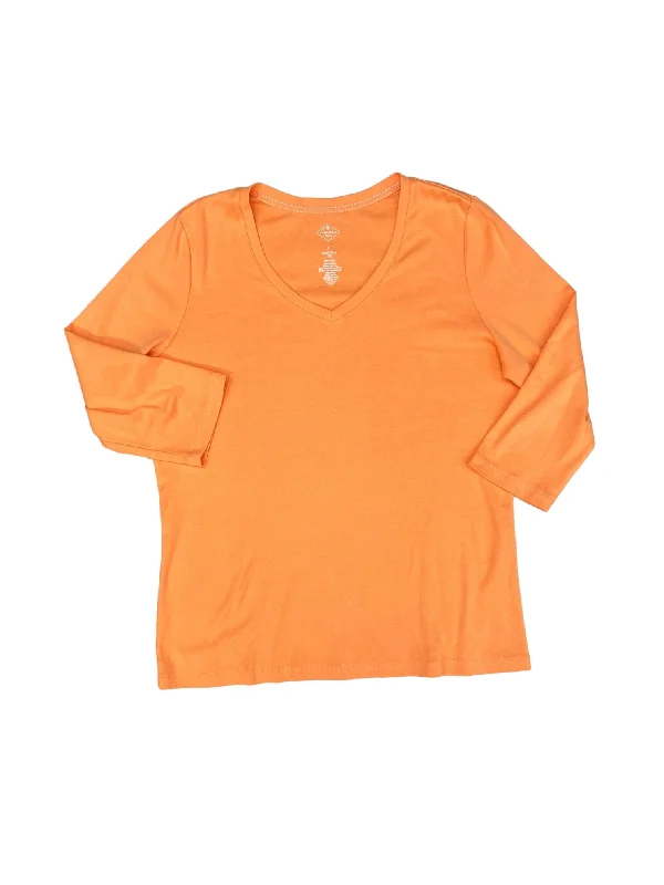 Orange Top Long Sleeve St Johns Bay, Size L Masculine Men's Thick