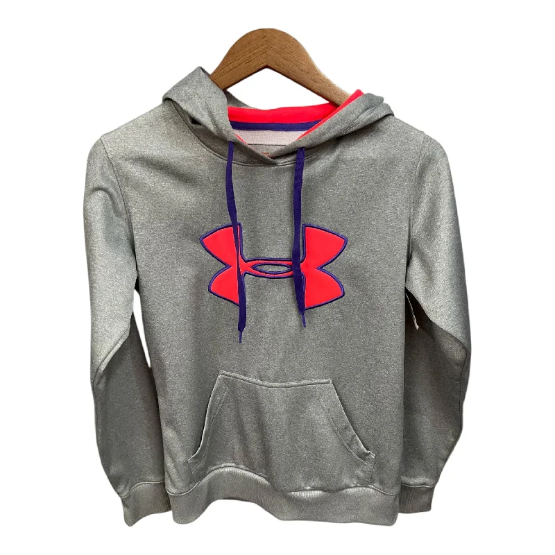 Athletic Sweatshirt Hoodie By Under Armour In Grey, Size: Xs Casual Men's Loose