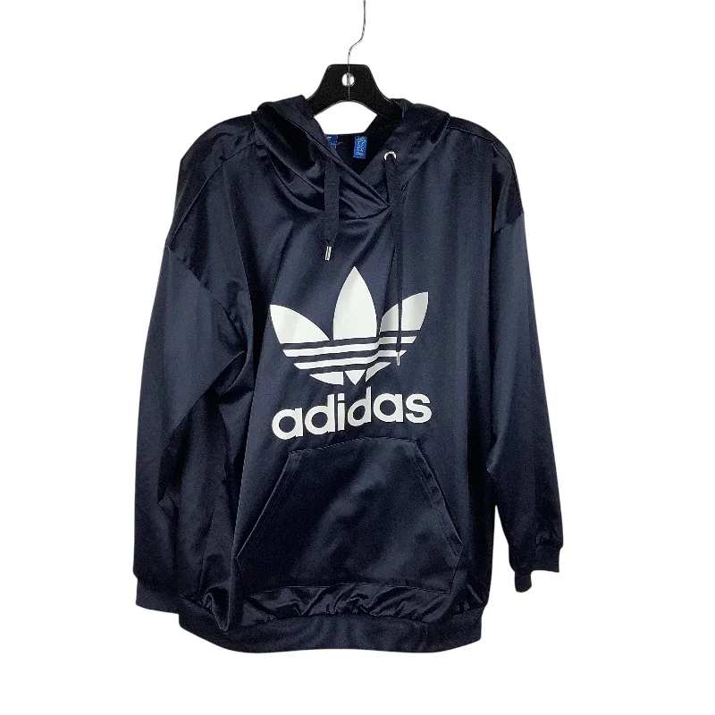 Athletic Sweatshirt Hoodie By Adidas In Navy, Size: M Polished Men's Satin