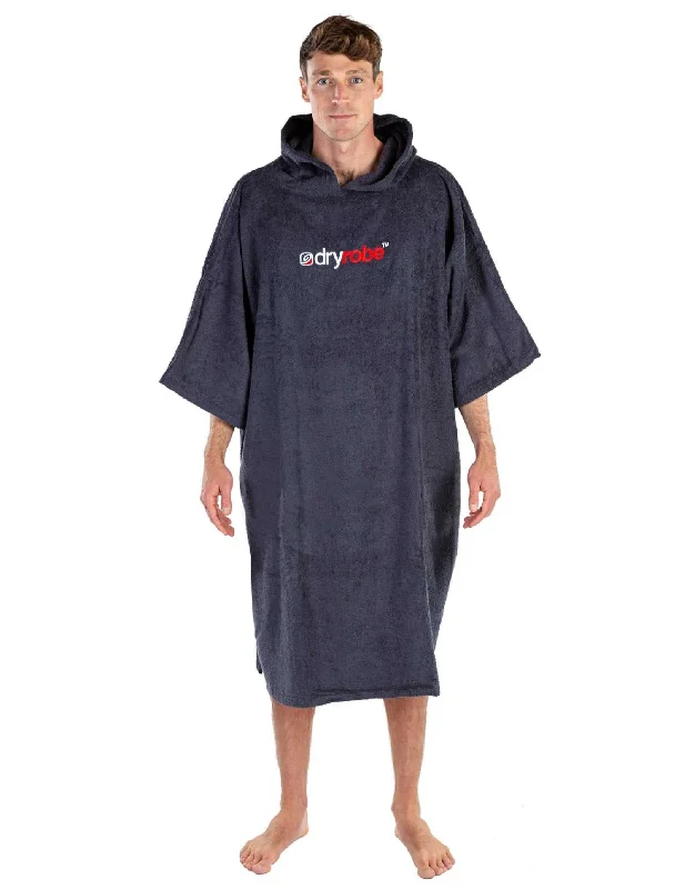 Organic Cotton Short Sleeve Adult Towel Poncho - Navy Refined Men's European