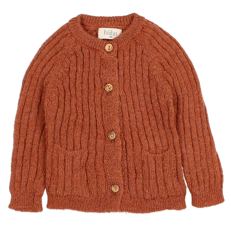 Buho BB Rib Knit Cardigan Terracota Minimalist Men's Casual 