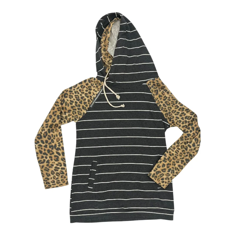 Sweatshirt Hoodie By Clothes Mentor In Brown & Grey, Size:M Casual Men's Japanese 
