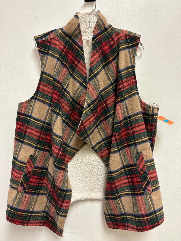 Vest Faux Fur & Sherpa By Maurices In Plaid Pattern, Size: 2x Unique Men's Patch