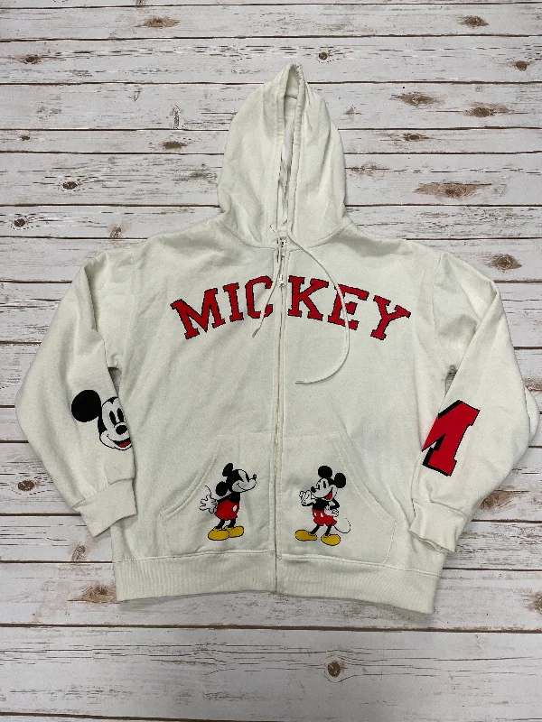 Sweatshirt Hoodie By Disney Store In Cream, Size: L Sporty Men's Athleisure 