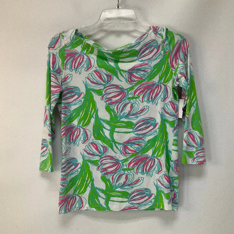 Floral Print Top Long Sleeve Lilly Pulitzer, Size Xs Sophisticated Men's French