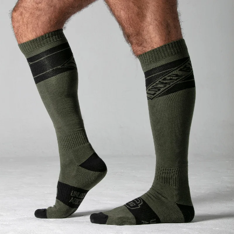 Locker Gear LK1101 knee-high socks army green Refined Men's Velvet