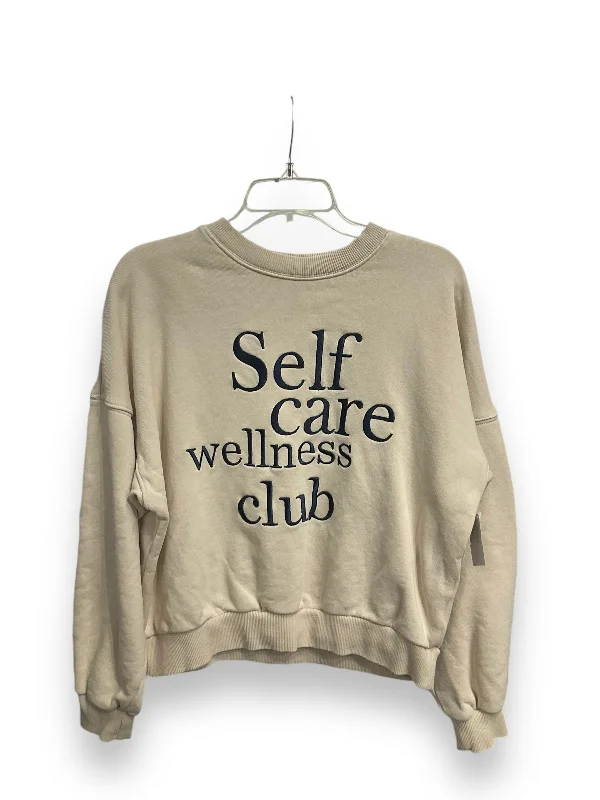 Sweatshirt Crewneck By H&m In Cream, Size: M Confident Men's Power