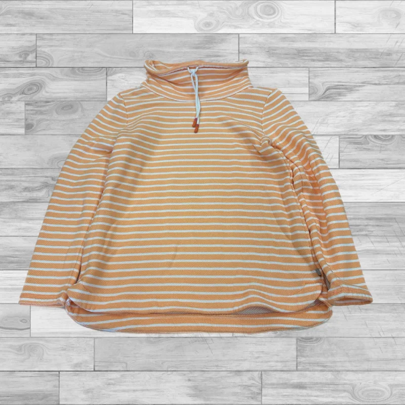 Sweatshirt Collar By Talbots In Orange & White, Size: Mp Street