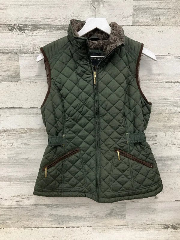 Vest Puffer & Quilted By Weatherproof In Green, Size: S Streetwear Style