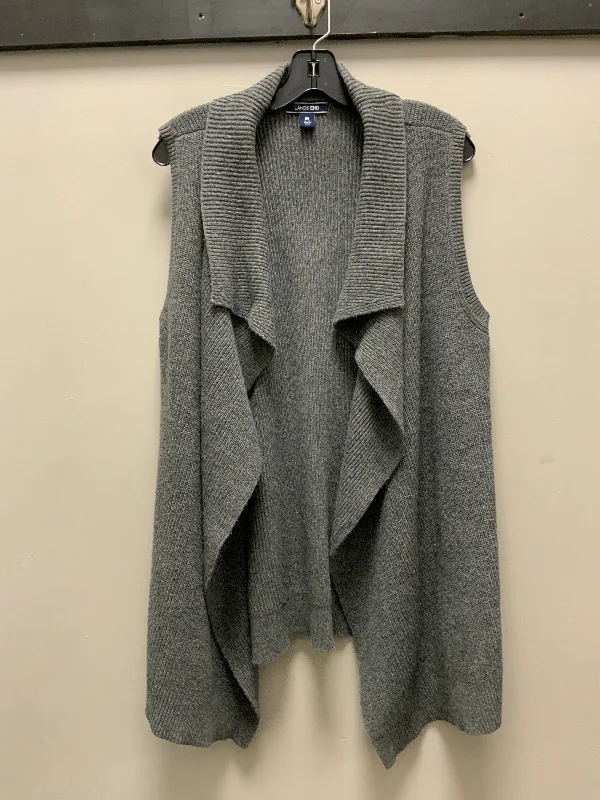 Vest Sweater By Lands End In Grey, Size: Medium Monochromatic All