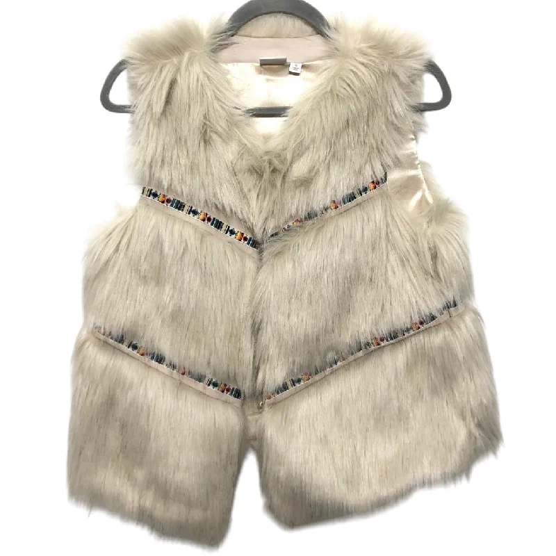 Vest Faux Fur & Sherpa By New Directions In Beige, Size:S Monochromatic All