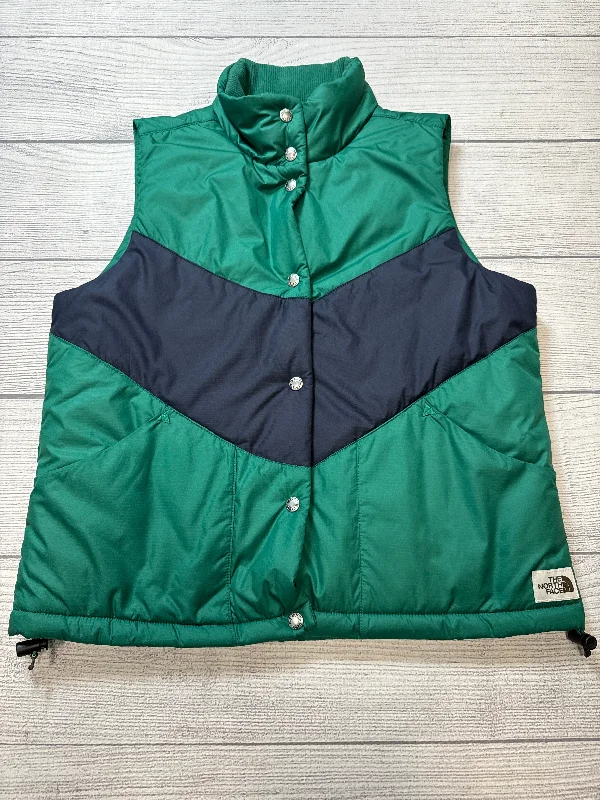 Vest Puffer & Quilted By The North Face In Blue & Green, Size: M Dapper Men's 1920S