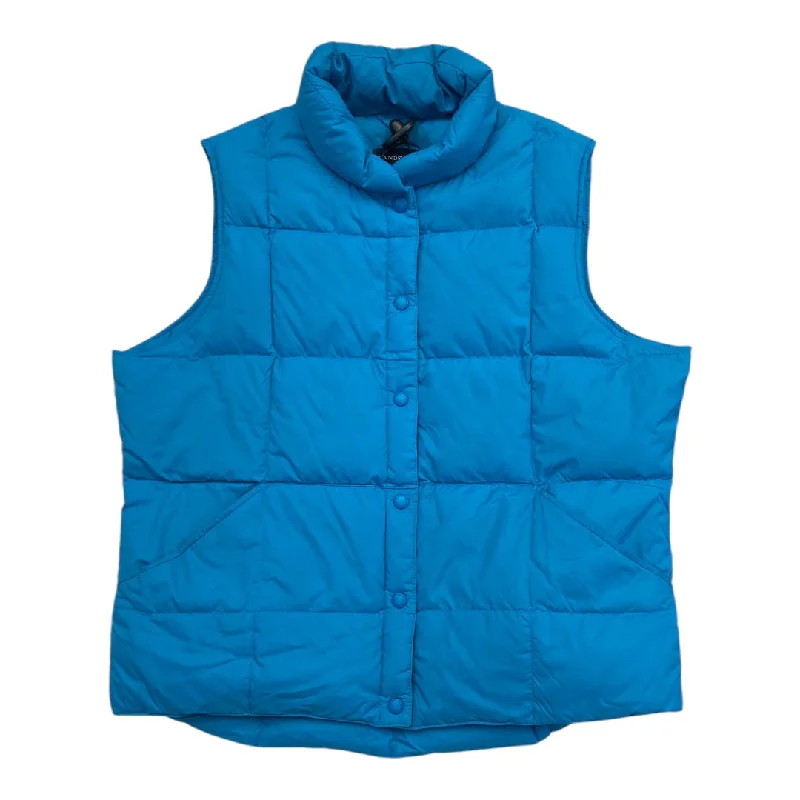 Vest Puffer & Quilted By Lands End In Blue, Size:L Casual Men's Loose