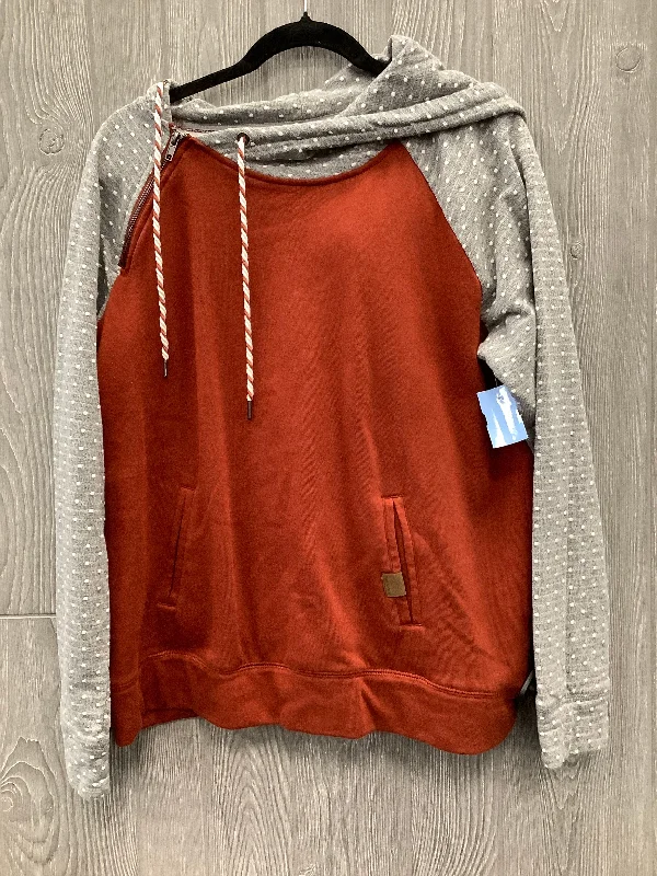 Sweatshirt Hoodie By Maurices In Grey & Orange, Size: L Athletic Men's High