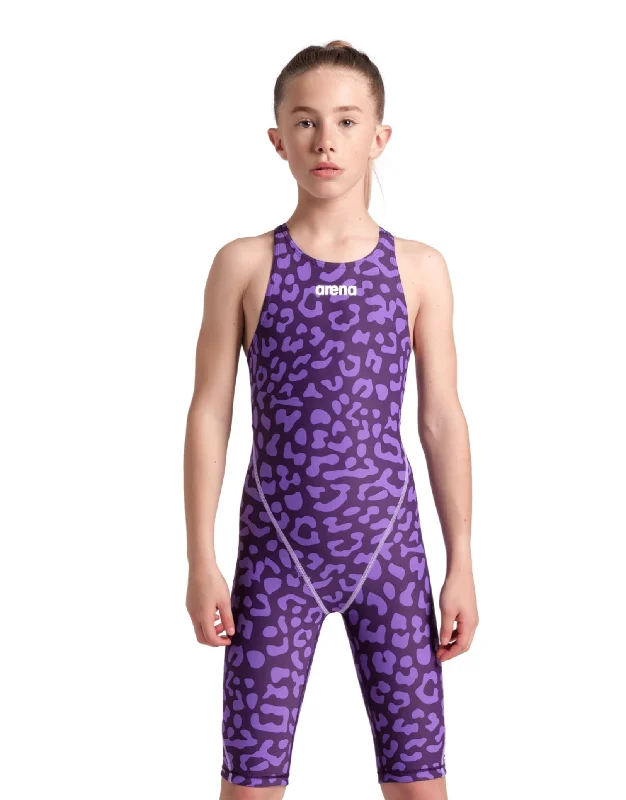 Limited Edition Girls Powerskin ST NEXT Open Back - Leopard Skin Violet Cool Men's Skate