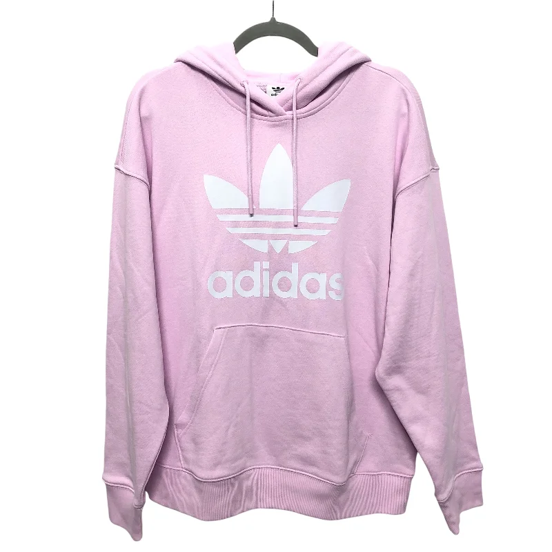 Sweatshirt Hoodie By Adidas In Pink, Size:M Cozy Men's Winter