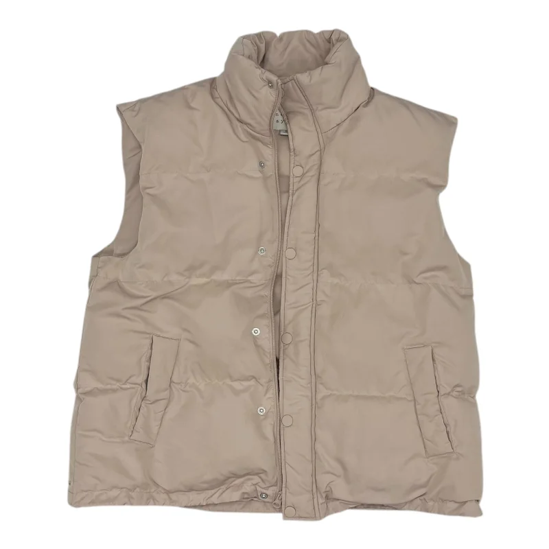 Vest Puffer & Quilted By A New Day In Tan, Size:M Sleek Men's Contemporary 