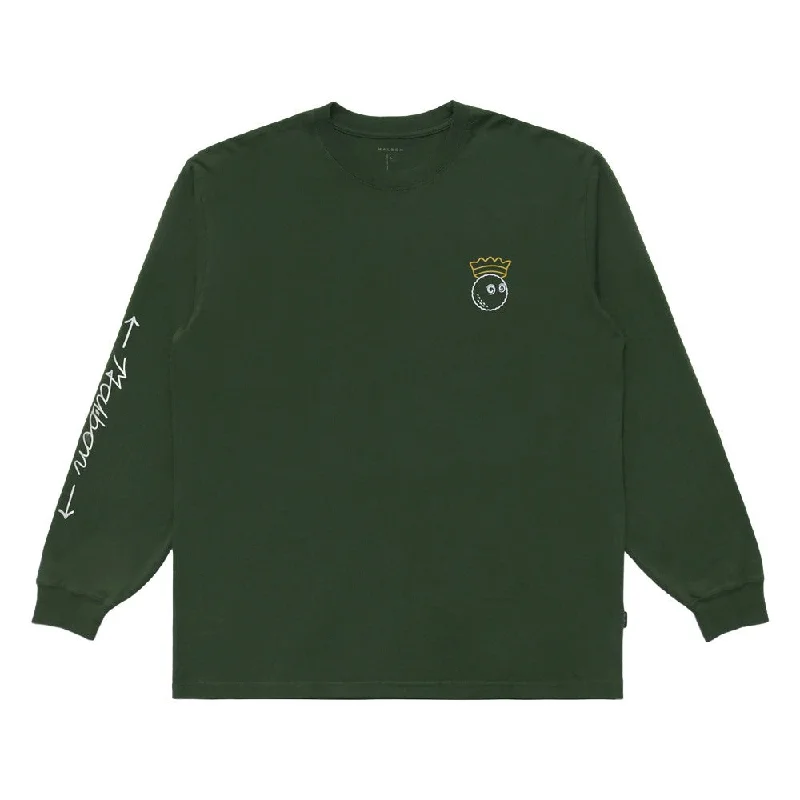 Malbon Trophy LS Golf T-Shirt Green - FW24 Athletic Men's High