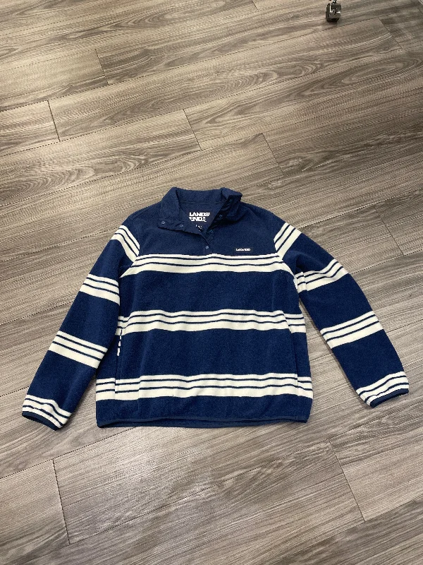 Sweatshirt Collar By Lands End In Striped Pattern, Size: M Laid