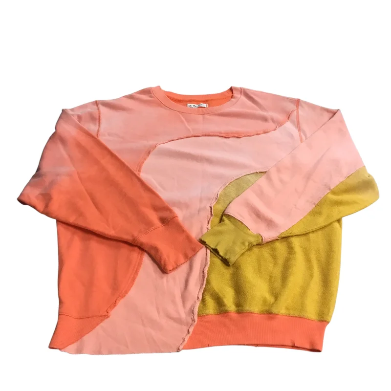 Sweatshirt Crewneck By We The Free In Pink & Yellow, Size: M Traditional Men's Wool