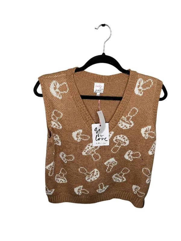 Vest Sweater By Belle Du Jour In Brown, Size: Xl Youthful Men's Anime