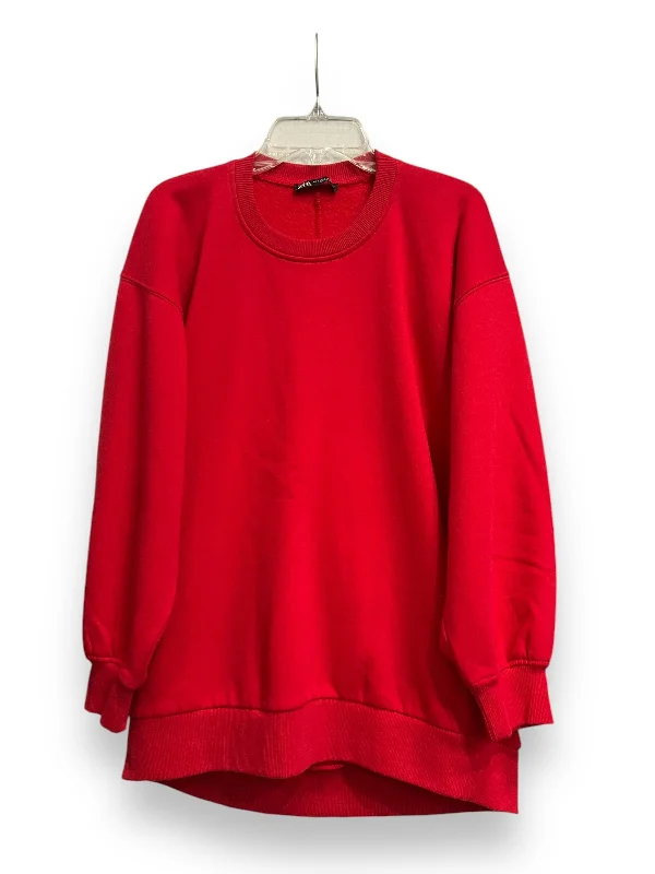Sweatshirt Crewneck By Zara In Red, Size: S Organic