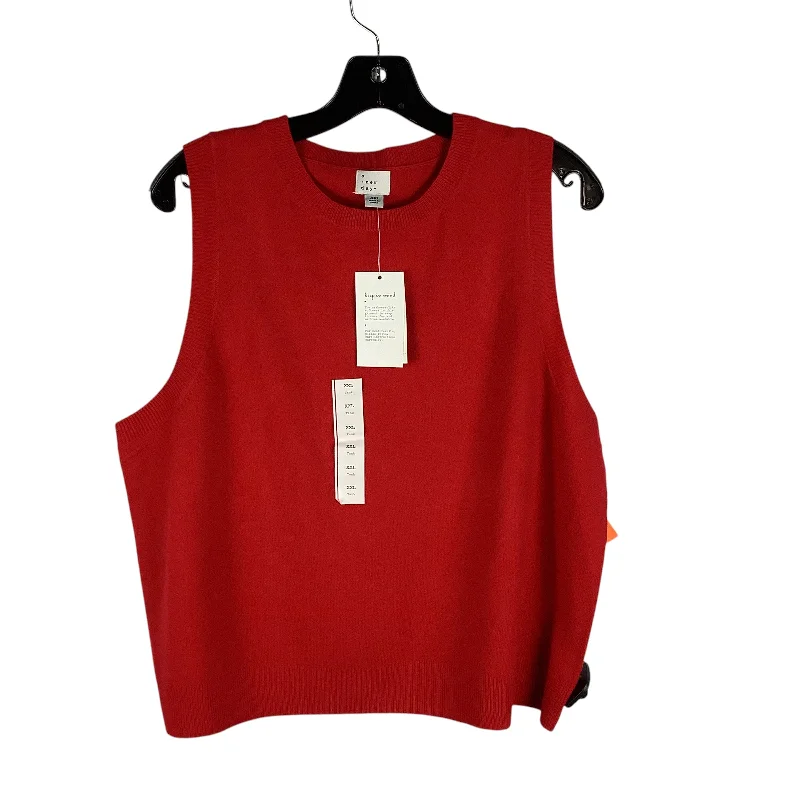 Vest Sweater By A New Day In Red, Size: Xxl Lumberjack