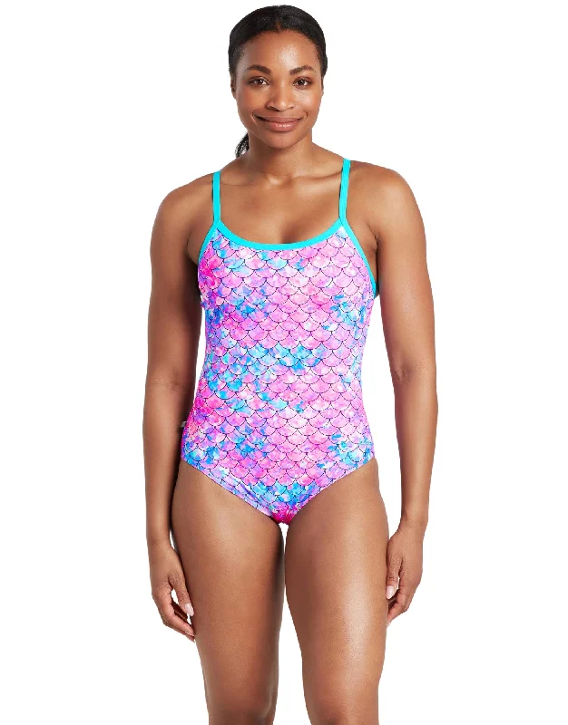 Sirene Sparkle Thermal Ecofeel Strikeback Swimsuit - Aqua/Pink Edgy Men's Punk