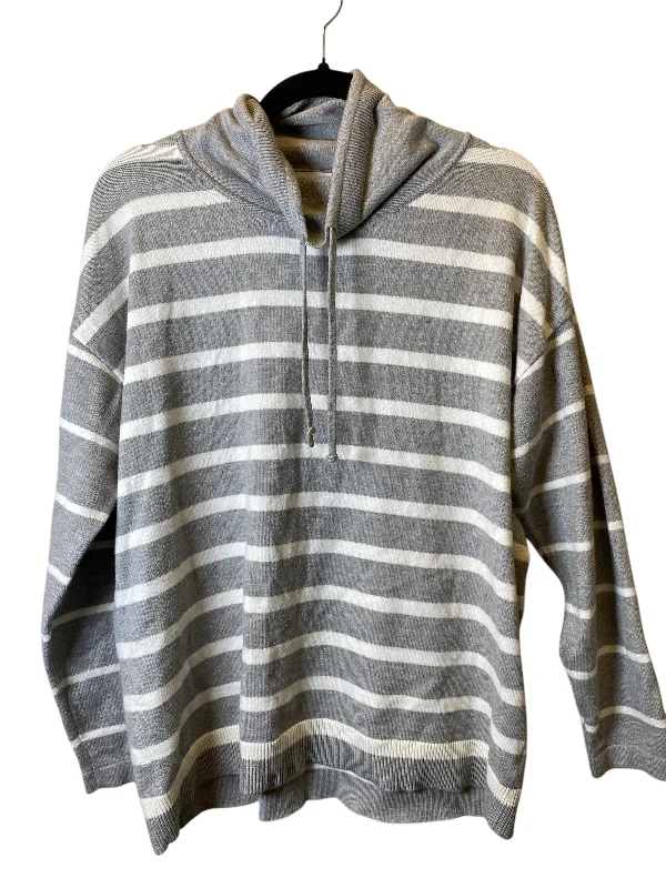 Sweatshirt Collar By Liz Claiborne In Striped Pattern, Size: L Business