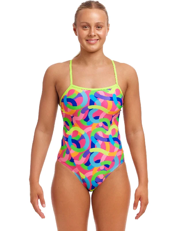 Curly Wurly Single Strap Swimsuit - Multi Youthful Men's Pop