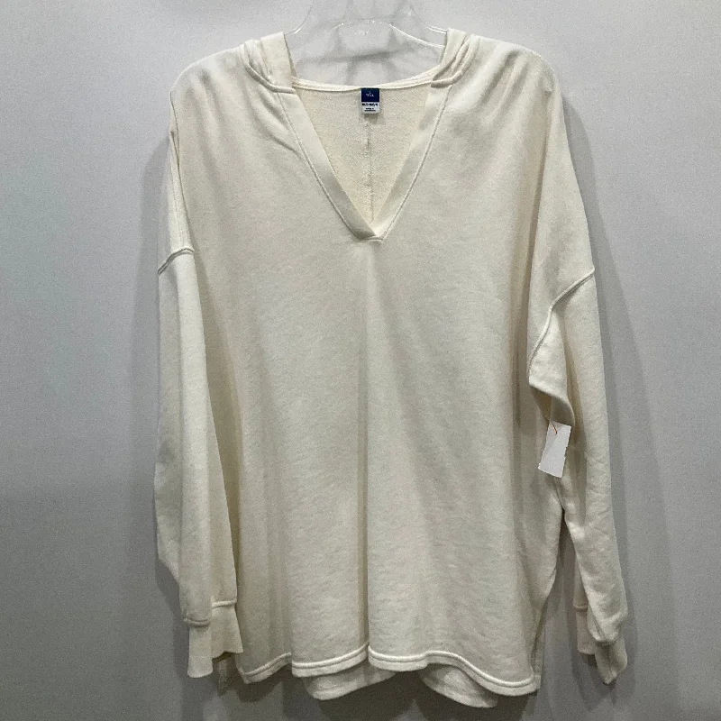 AS IS Sweatshirt Hoodie By Old Navy In Cream, Size: L Unique Men's Upcycled