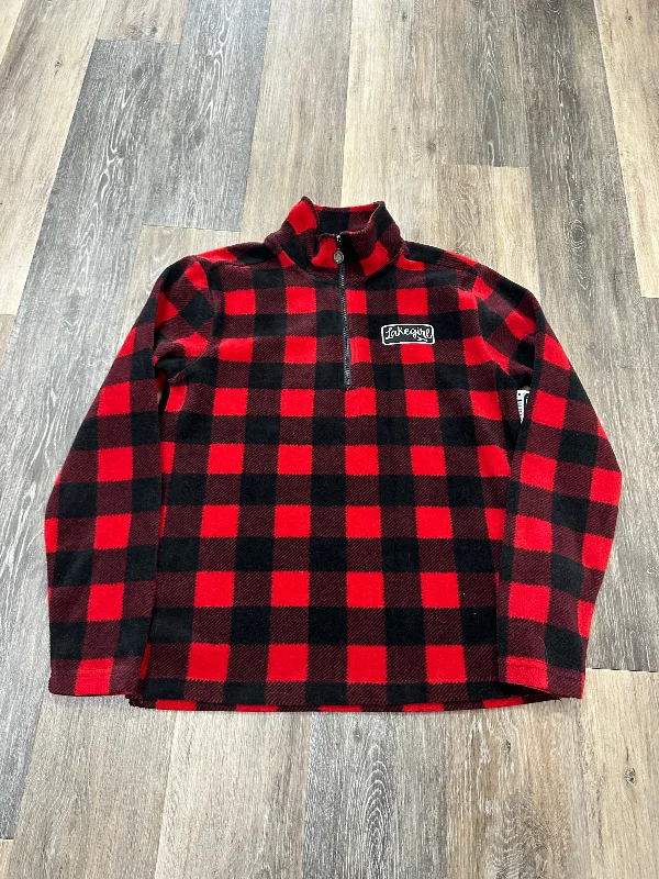 Sweatshirt Collar By Lake Girl In Red, Size: M Relaxed Men's Beach