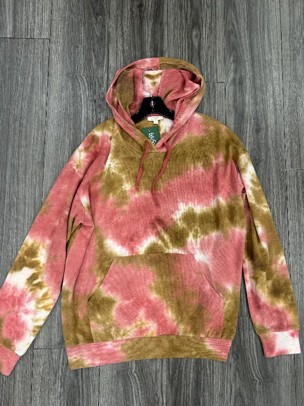 Sweatshirt Hoodie By Oddi In Brown & Pink, Size: M Laid