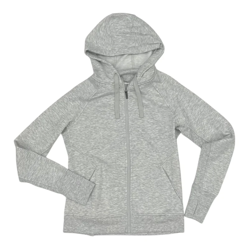 Athletic Sweatshirt Hoodie By Jockey In Grey, Size:M Unique Men's Upcycled