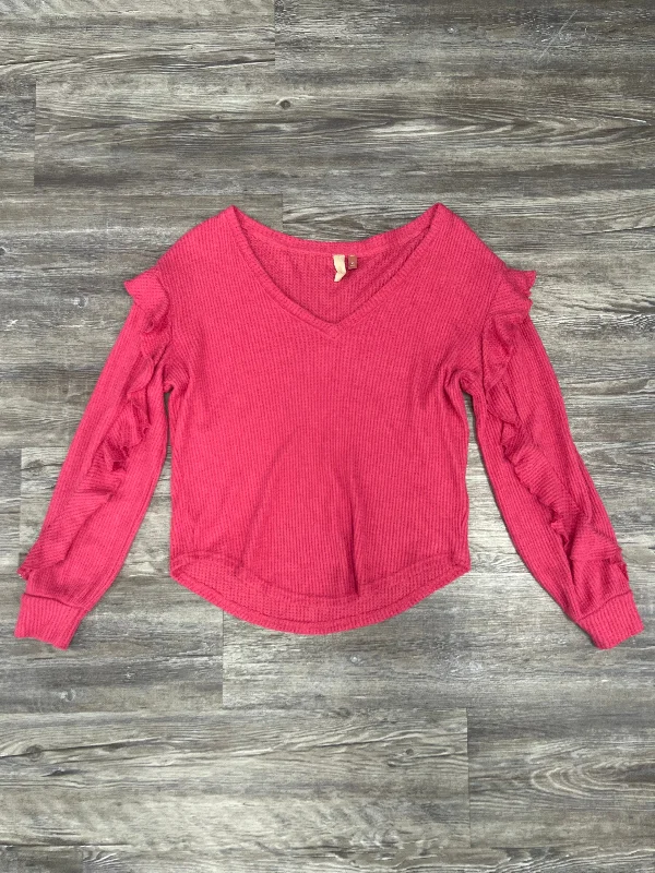 Pink Top Long Sleeve Basic Pilcro, Size Xs Laid