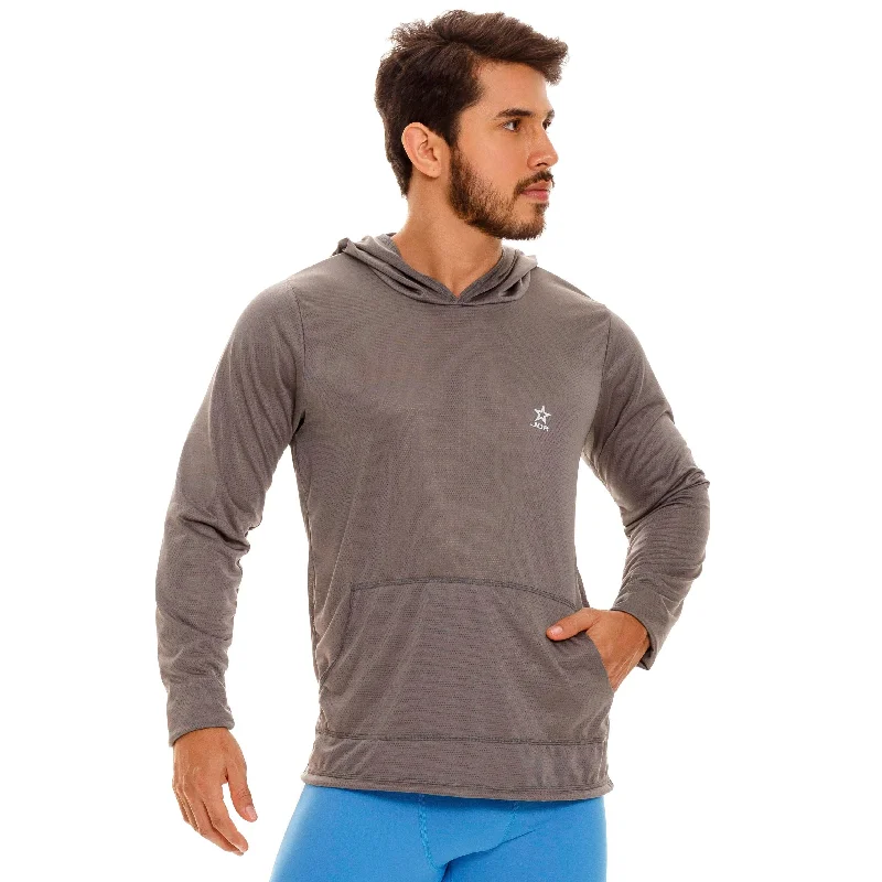 JOR Cross hooded sports mesh pullover grey Cool Men's Distressed