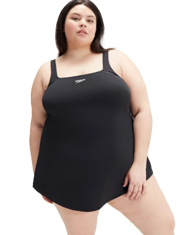 Essential Swim Dress - Black/Plus Size Hip Men's Retro