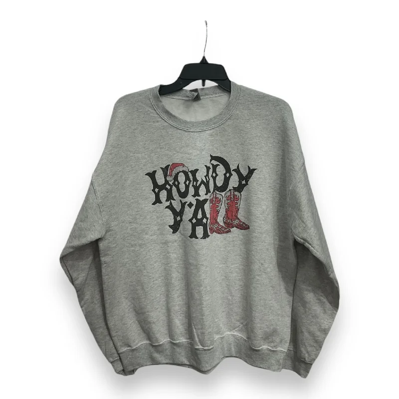 Sweatshirt Crewneck By Gildan In Grey, Size: L Casual Men's Short