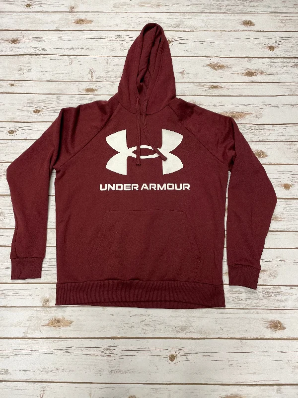 Sweatshirt Hoodie By Under Armour In Maroon, Size: L Masculine Men's 