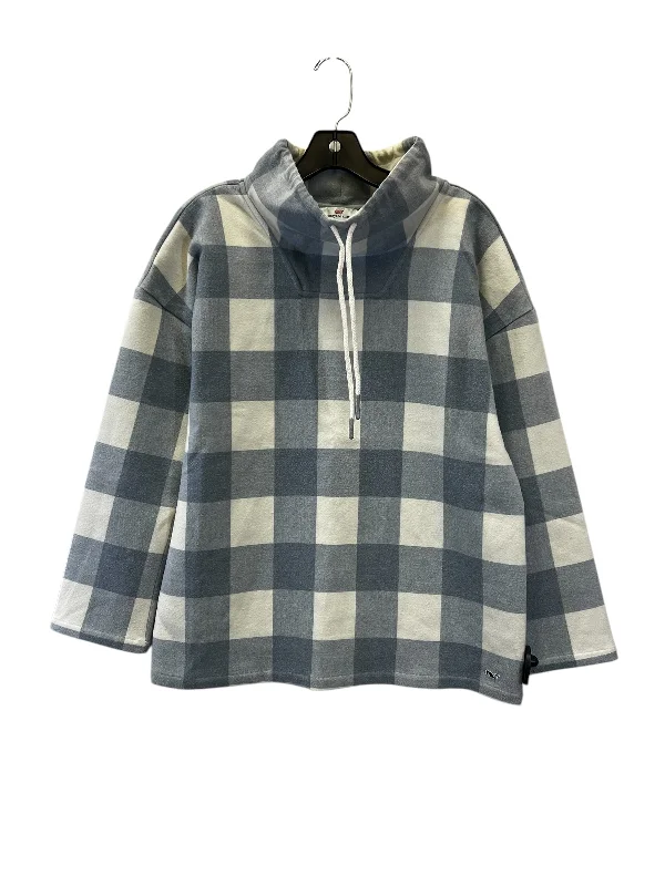 Sweatshirt Collar By Vineyard Vines In Blue & White, Size: S Trendy Men's Oversized